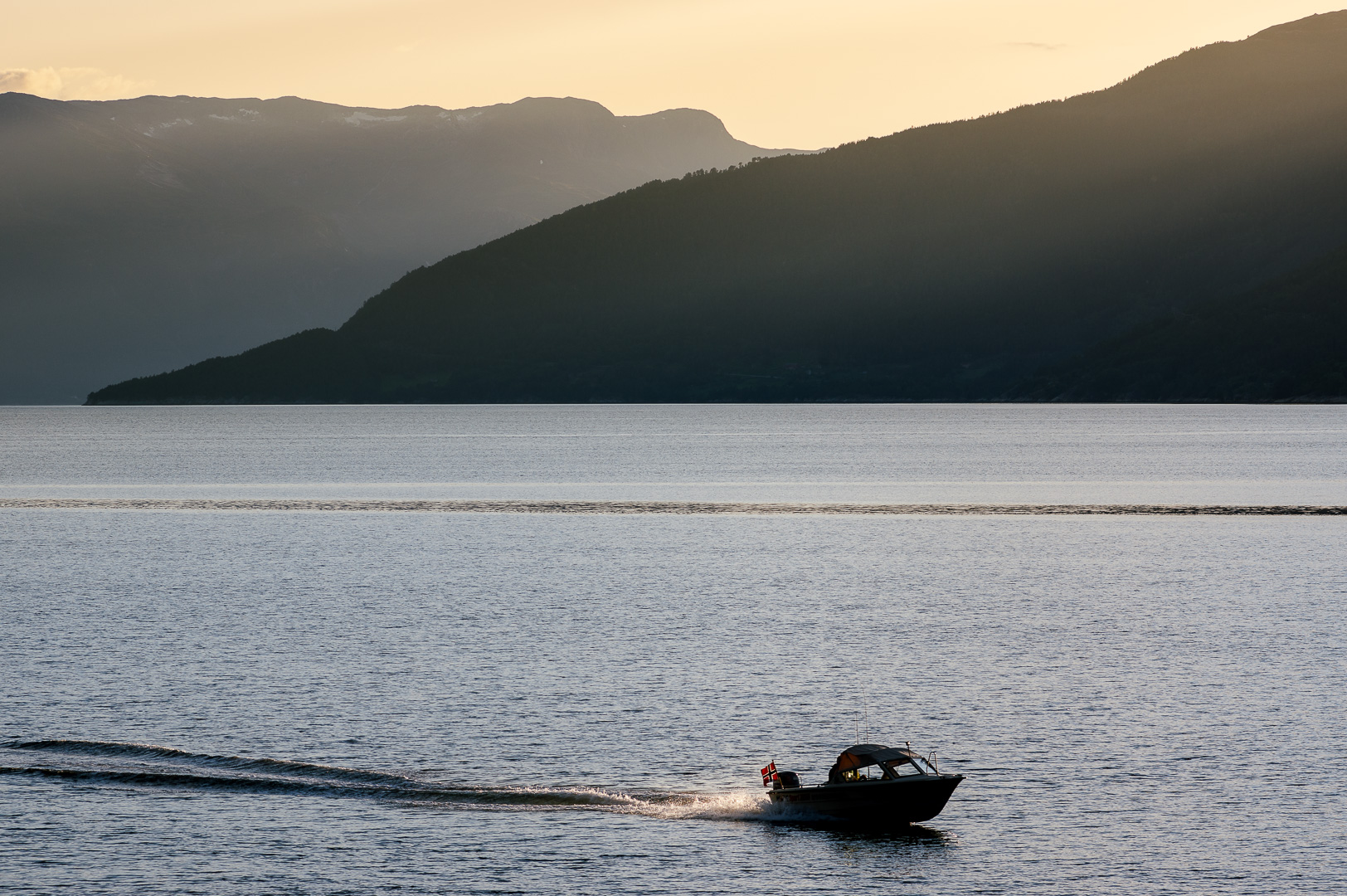 Sognefjord Sunset Boat by Adam Lack