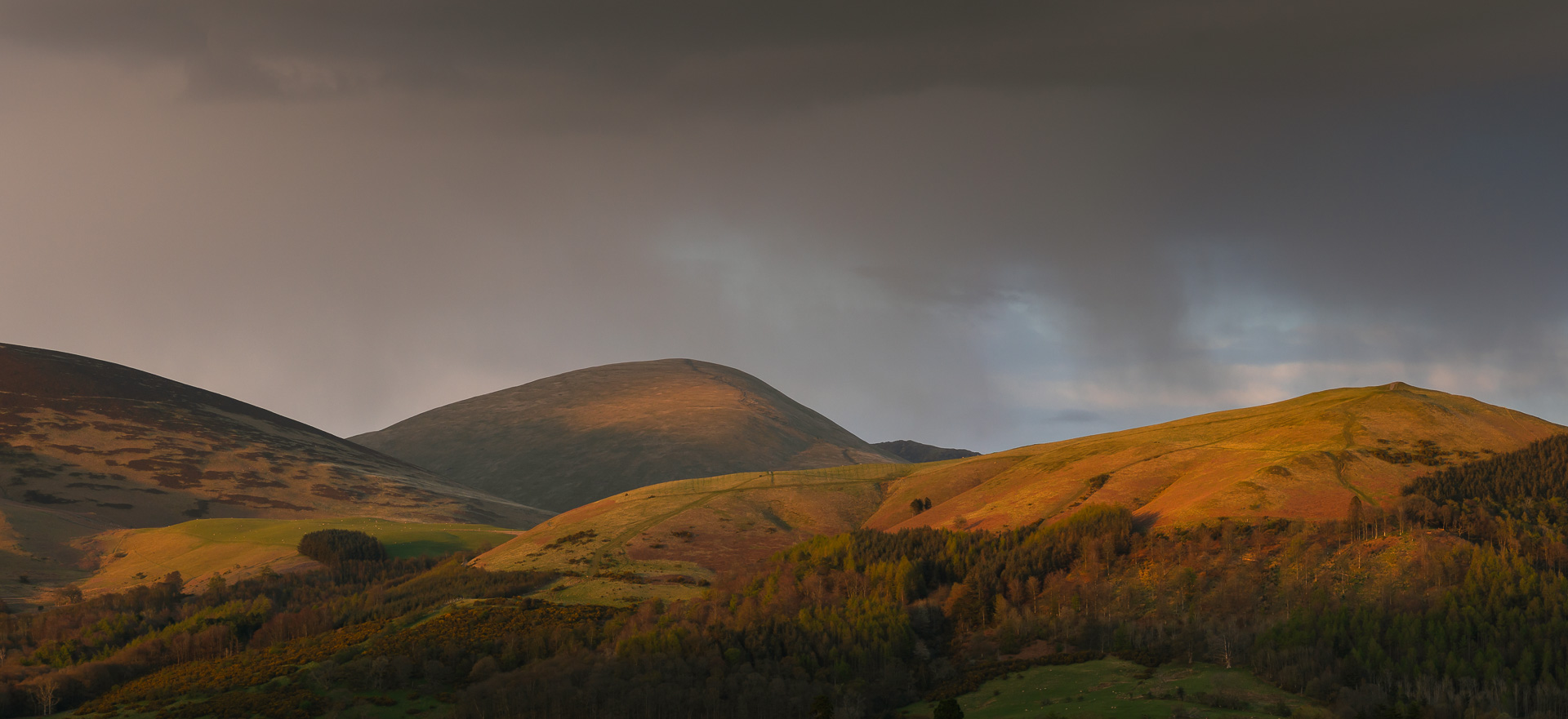 Latrigg Sunset Rain by Adam Lack